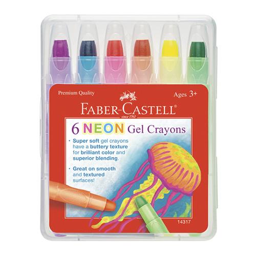 Faber-Castell Neon Gel Crayons Case of 6