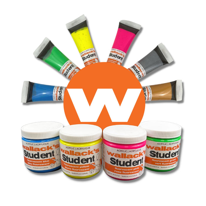 Wallack's Student Acrylic Paint Fluorescent and Metallic Colours logo image