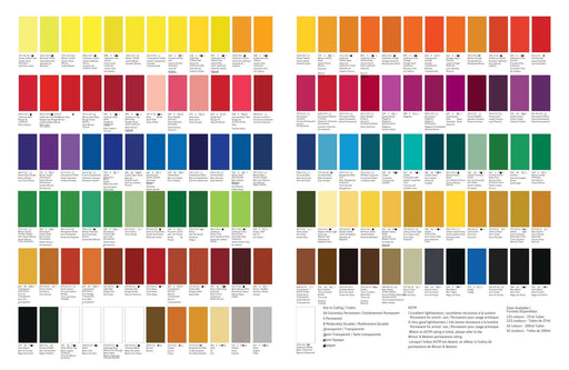 Winsor and newton colour chart