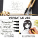 Kuretake Bimoji brush pens used for lettering and illustration examplesbrushes