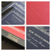 Premium C.D. Notebook cover texture and embossed logo detail collage