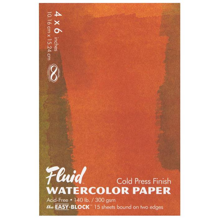 Fluid Watercolour Paper Block Cold Press 4x6 inch 140 lb 300 gsm watercolour paper