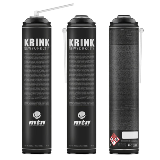 MTN Krink K-750 Spray Paint 750ml black aerosol can with exclusive KR-750 cap and ultra high-pressure valve