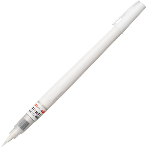 Kuretake ZIG Cartoonist White Brush Pen with white body and brush tip