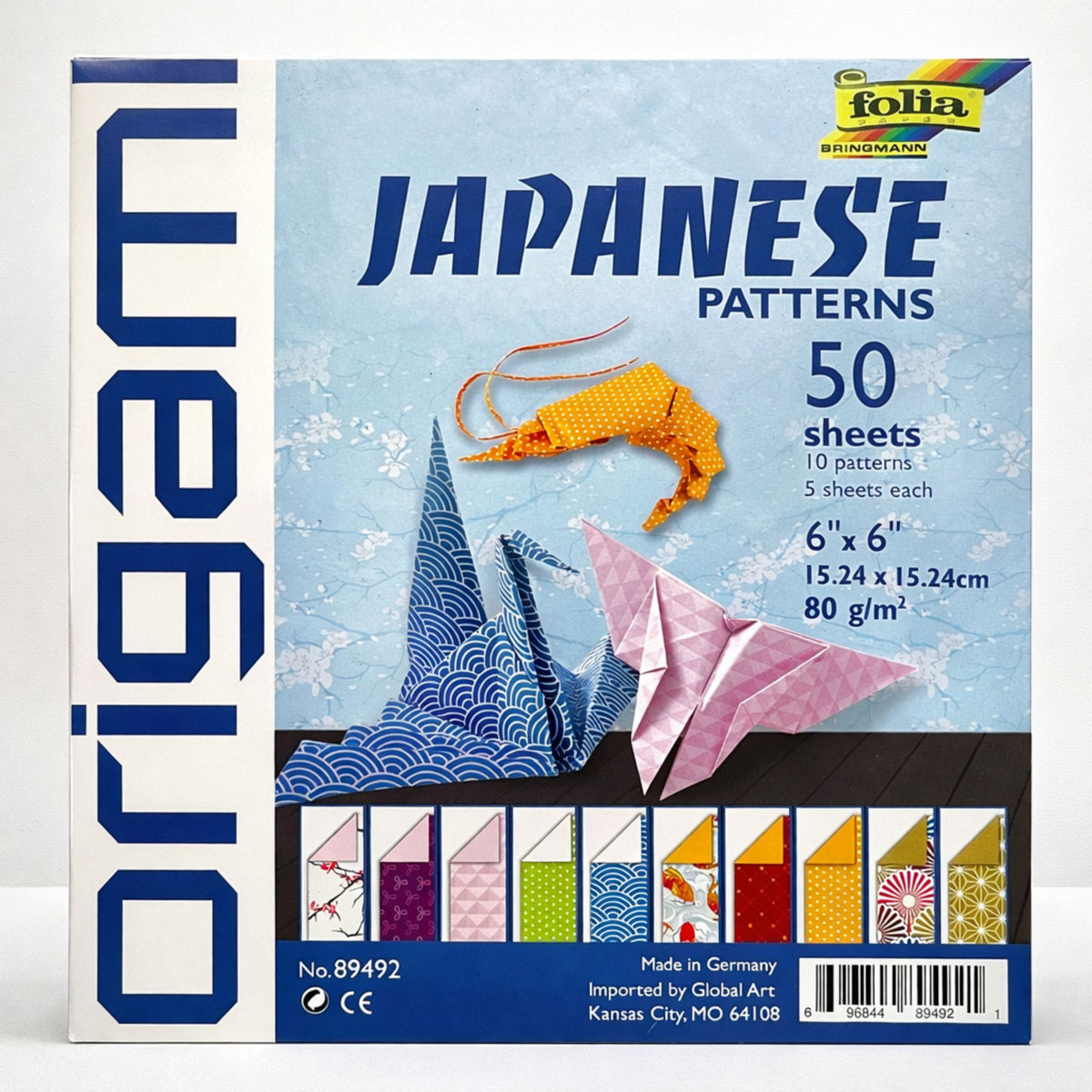 Folia Origami Paper Japanese Patterns Assorted Pack of 50 Sheets ...