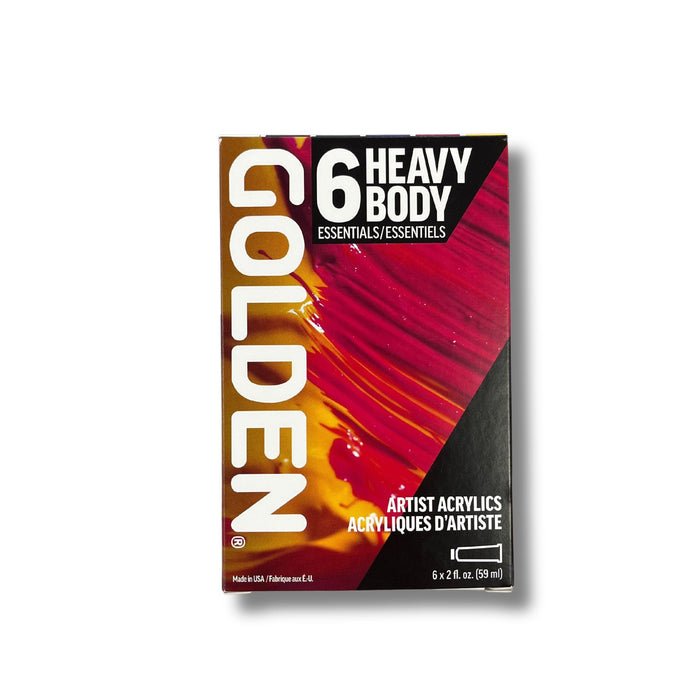 Golden Heavy Body Acrylic Paint Essentials Set of 6 front packaging