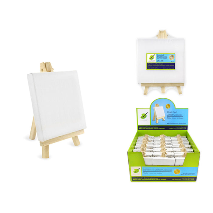 Color Factory Stretched Canvas on Wooden Easel - 10x10cm