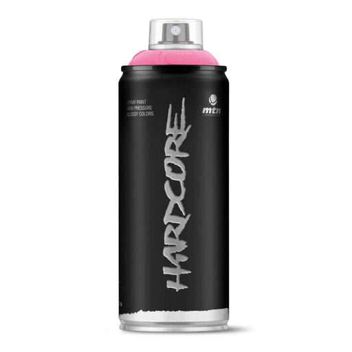 MTN Hardcore 400ml high-pressure gloss spray paint can with pink colour indicator cap