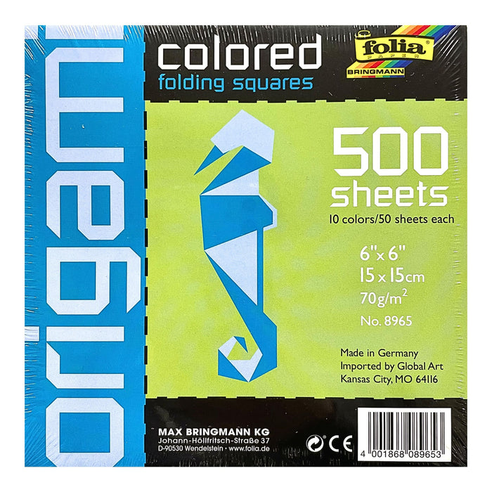 Folia coloured folding squares origami paper pack front packaging