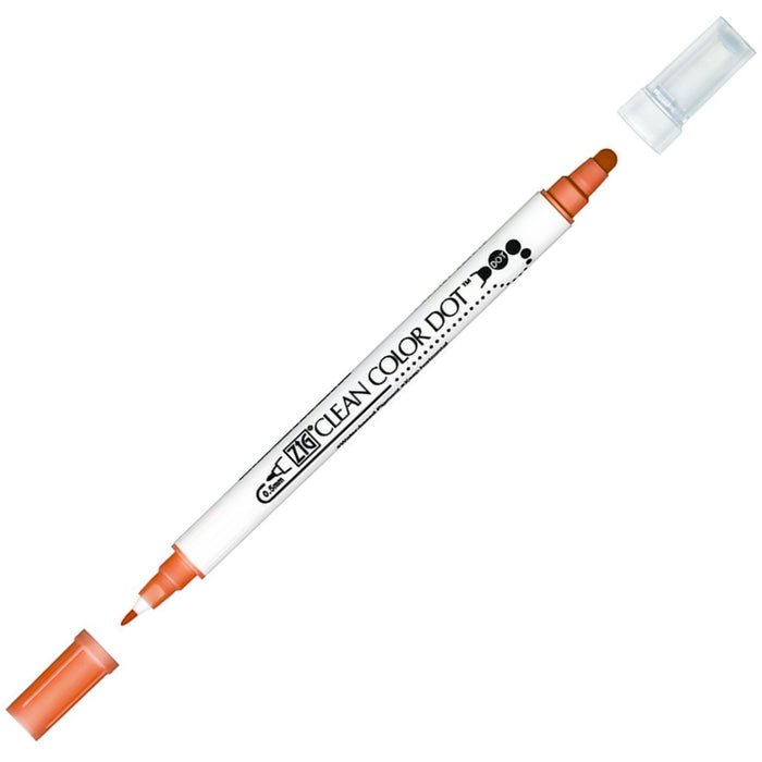  Kuretake ZIG Clean Colour Dot dual tip marker with red fine tip and rounded dot tip