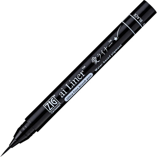 Kuretake ZIG Cartoonist Ai Liner Ultra Fine Brush Pen in black with water-based pigment ink