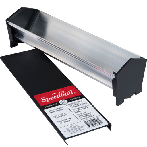 Speedball Scoop Coater with aluminium body, black end caps, and snap-on dust shield