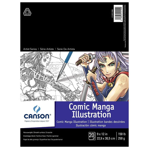 Canson Comic Manga Illustration Pad 9 x 12 inch with 20 sheets and 150 lb heavyweight paper