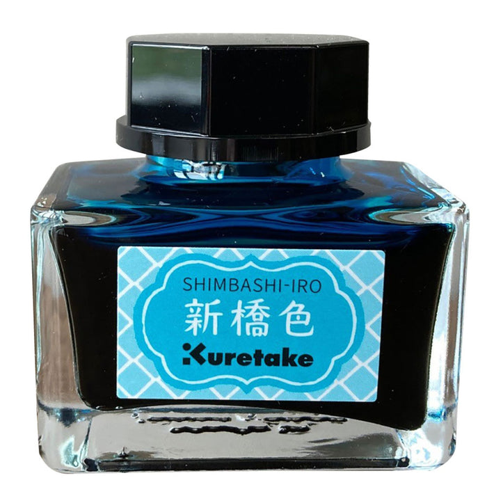 Kuretake Meiji No Iro Shimbashi-iro ink bottle close-up