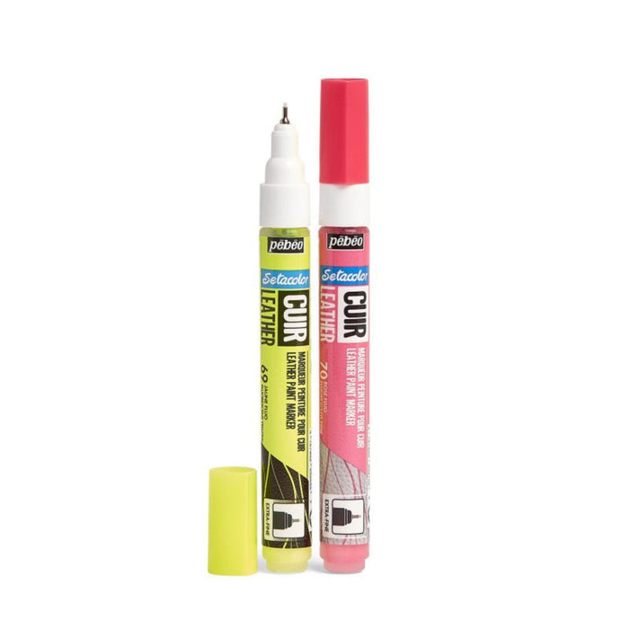 Pébéo Setacolor Leather Markers - Set of 2 Fluorescent Colours