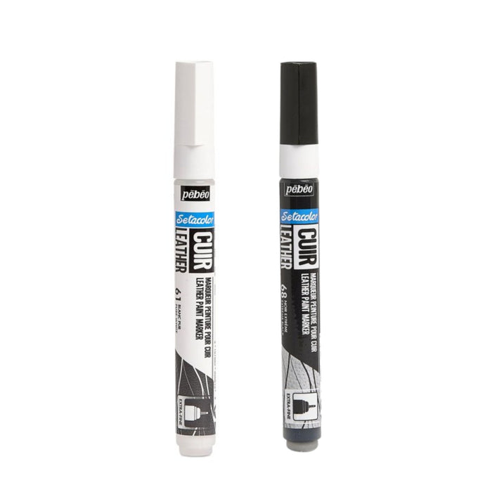 Pébéo Setacolor Leather Markers - Set of 2 Markers Black & White
