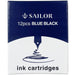 Front view of Sailor Blue-Black fountain pen ink cartridges 12 pack