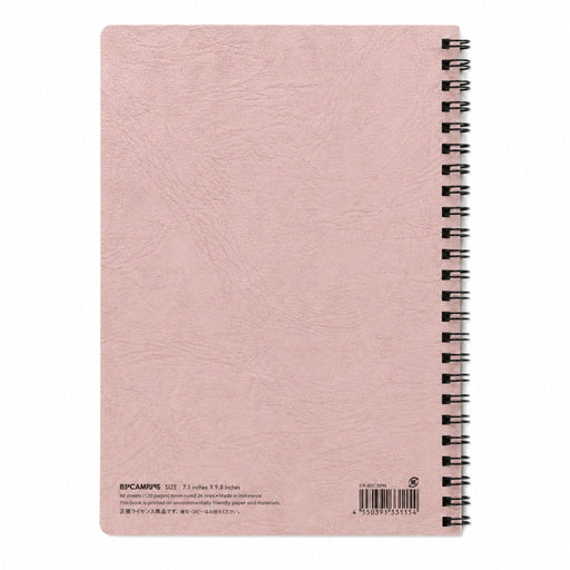 Back cover of Apica CD Twin Ring Notebook showing notebook specifications and black twin ring binding