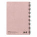 Back cover of Apica CD Twin Ring Notebook showing notebook specifications and black twin ring binding