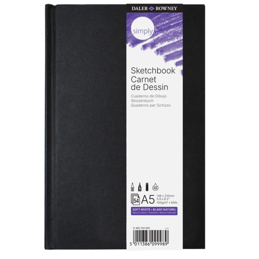 Daler-Rowney Simply Sketchbook hardbound soft white paper sketchbook A5