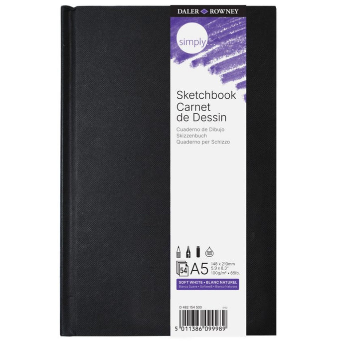 Daler-Rowney Simply Sketchbook hardbound soft white paper sketchbook A5