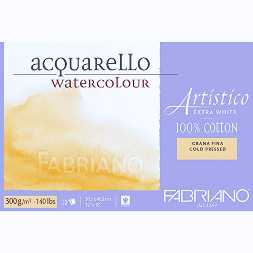Fabriano Artistico Extra White Cold Press watercolour block 12x18 inch professional watercolour paper