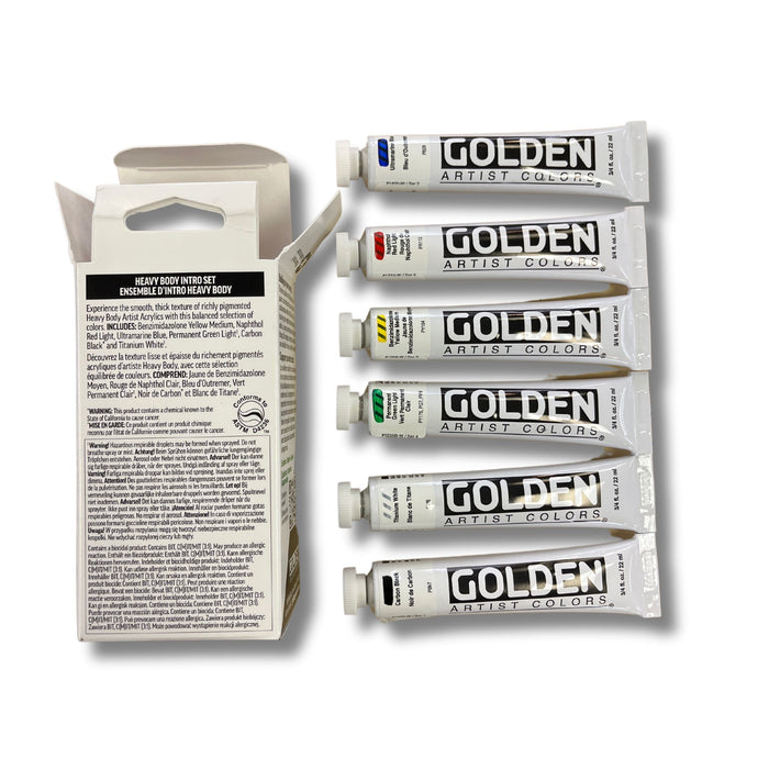 6 x 22ml Professional Intro Set - Golden Heavy Body Acrylic Paint Set