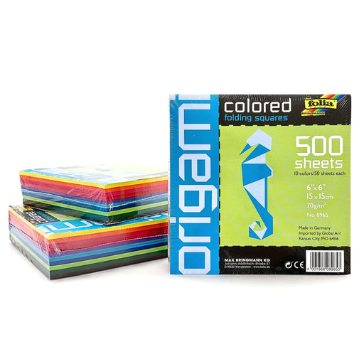 Folia origami paper assorted pack 500 sheets 6x6 inch folding paper