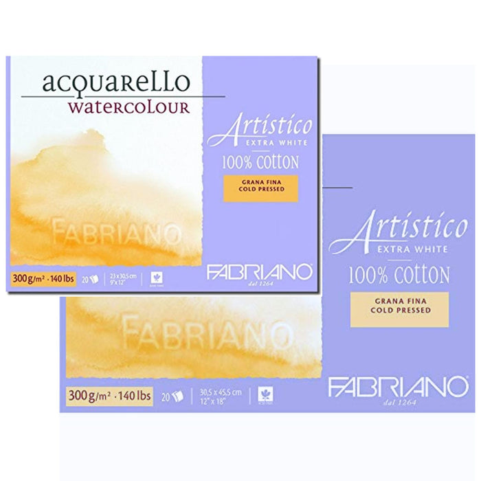 Fabriano Artistico Extra White Cold Press watercolour blocks available in multiple sizes