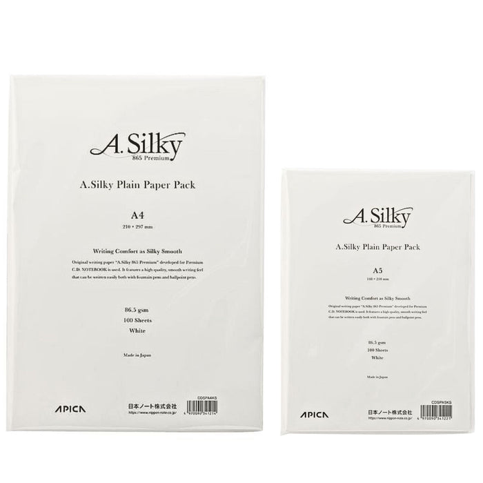 Apica A Silky Plain Paper Pack available in A4 and A5 sizes