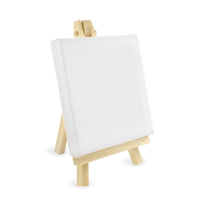 Color Factory Stretched Canvas on Wooden Easel - 10x10cm