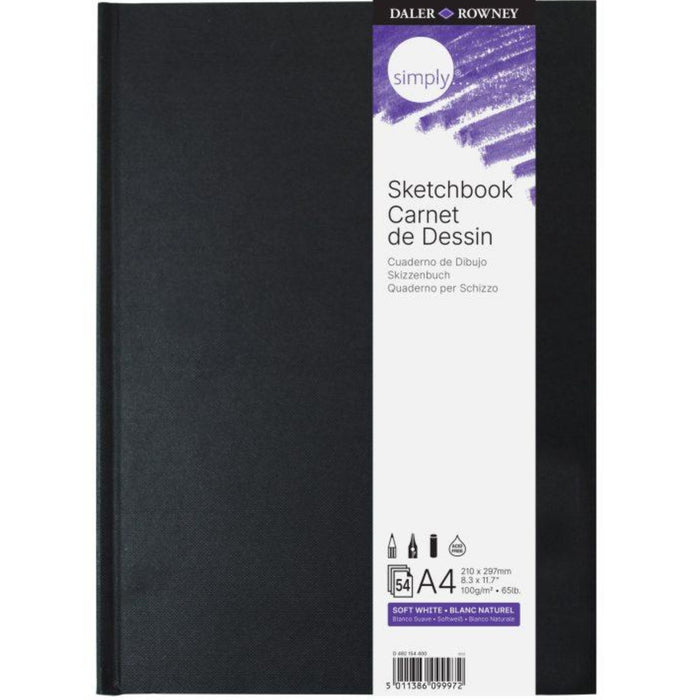 Daler-Rowney Simply Sketchbook hardbound sketchbook available in A4 size