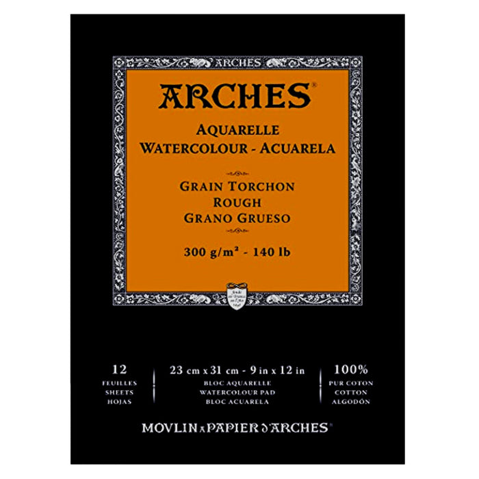 Arches Watercolour Pad Rough texture 9x12 inch artist watercolour paper pad packaging