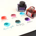 Kuretake Meiji No Iro ink swatches on paper showing colour variation