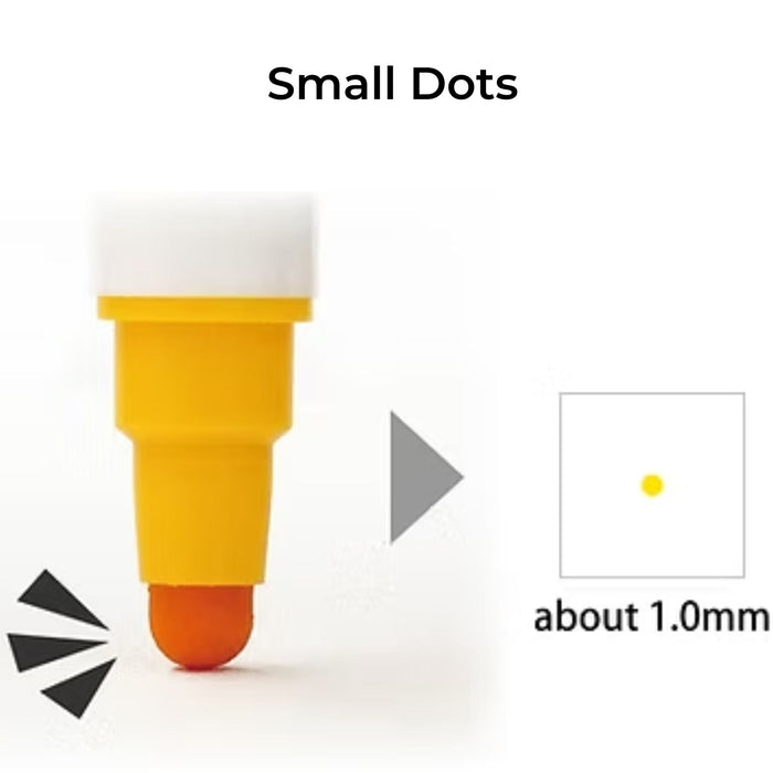  Small dot tip example showing approximately 1.0 mm dot from Kuretake Clean Colour Dot marker