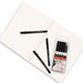 Open sketch pad with manga drawing pens and blank fine-textured paper