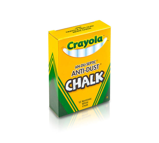 Box of 12 White Crayola Anti-Dust chalk