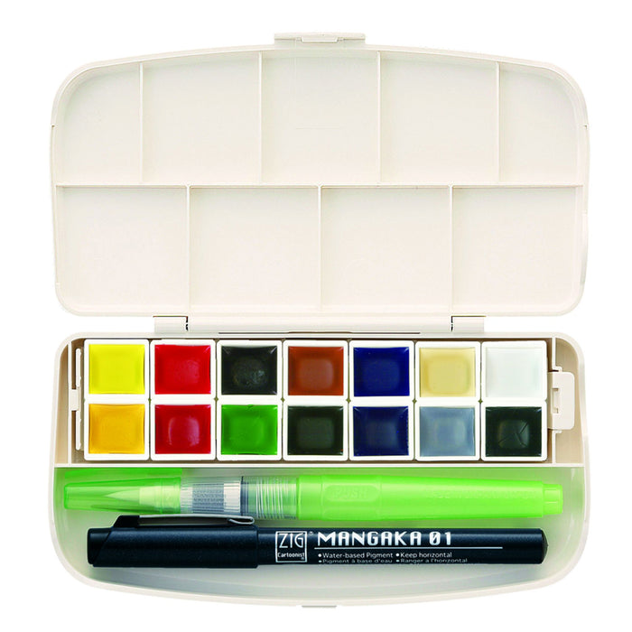 Kuretake Gansai Tambi Portable 14 Color Set