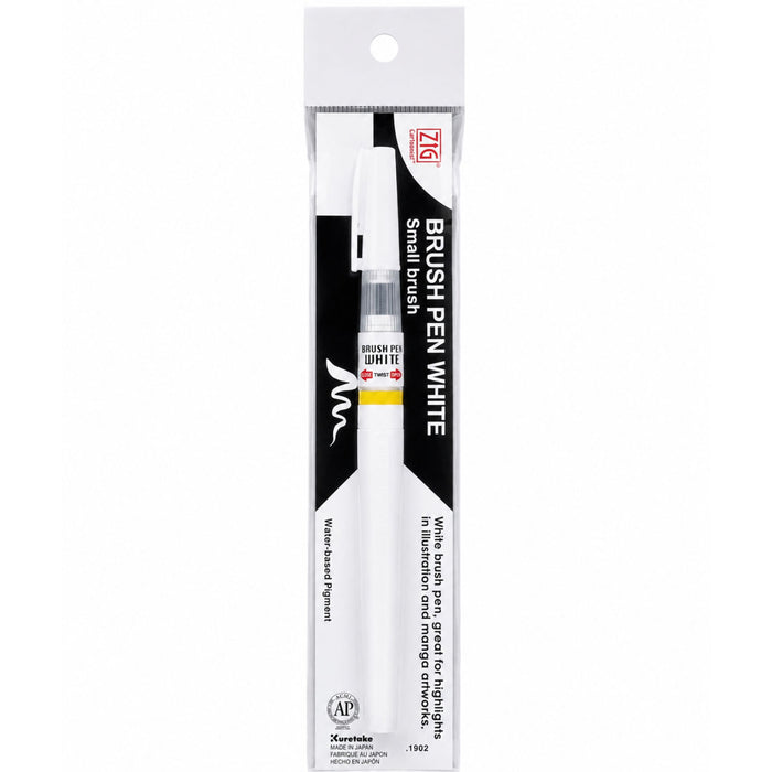 Packaged Kuretake ZIG Brush Pen White Small Brush with water-based pigment ink