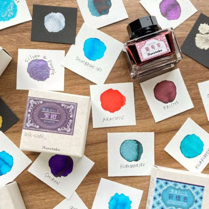 Kuretake Meiji No Iro ink collection with multiple colour swatches
