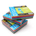 Stack of assorted coloured origami paper squares 70 gsm 
