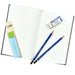 Open Daler-Rowney Simply Sketchbook with drawing pencils and eraser