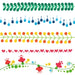 Colourful dot marker pattern with hearts, leaves, flowers, and decorative border designs