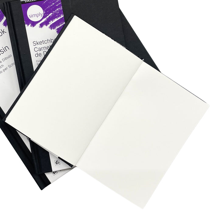 Inside pages of Daler-Rowney Simply Sketchbook with soft white paper