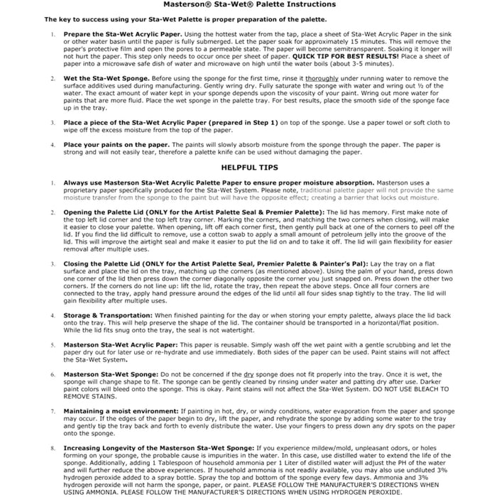 Masterson Sta-Wet Sponge Refills