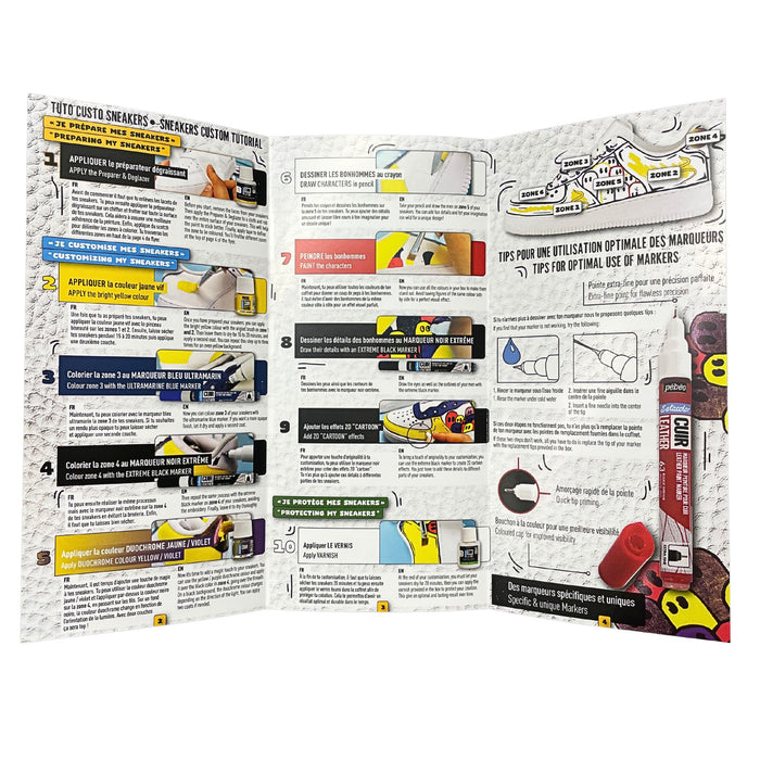 Pébéo Setacolor Leather instruction booklet for sneaker customization