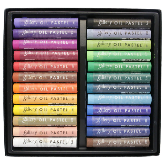 Mungyo Gallery 24 colour oil pastel set with labelled pastel sticks