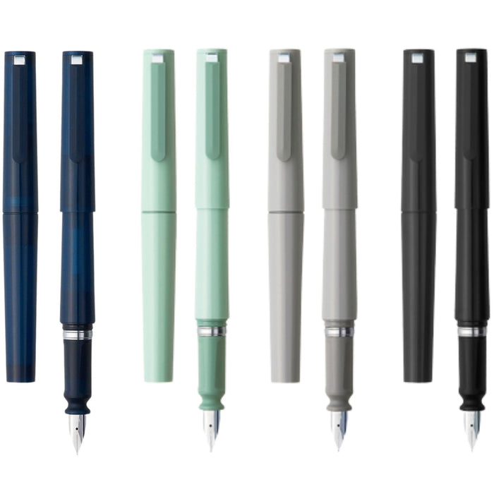 Sailor TUZU Adjust fountain pen colour comparison showing navy, green, gray, and black