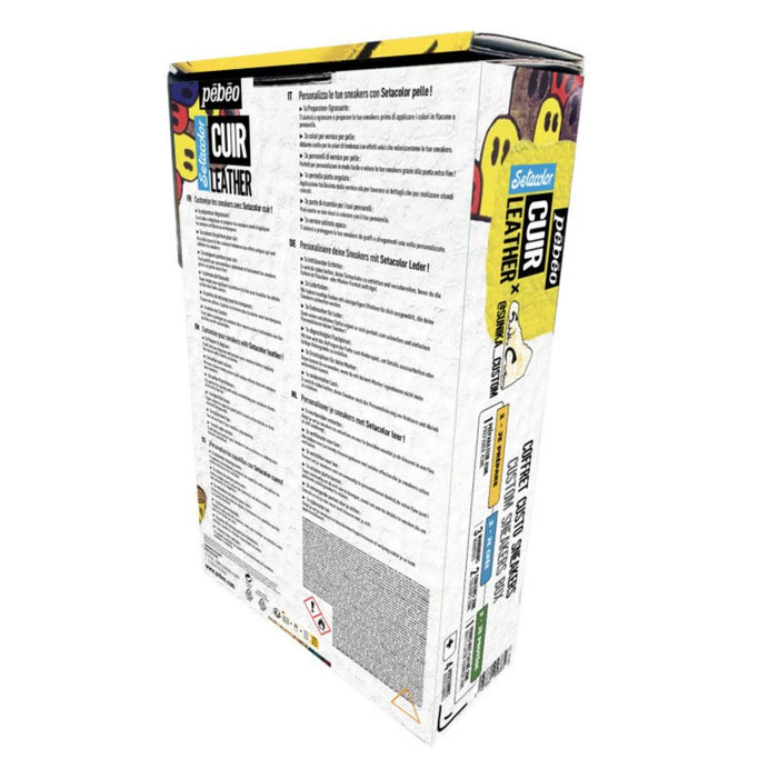 Pébéo Setacolor Leather Sneakers Custom Box back packaging details