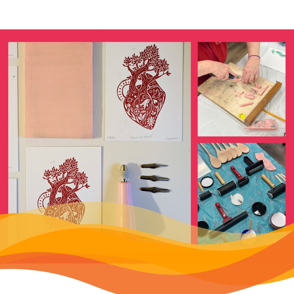 Valentine's Linocut Workshop with Vanessa Delaveau